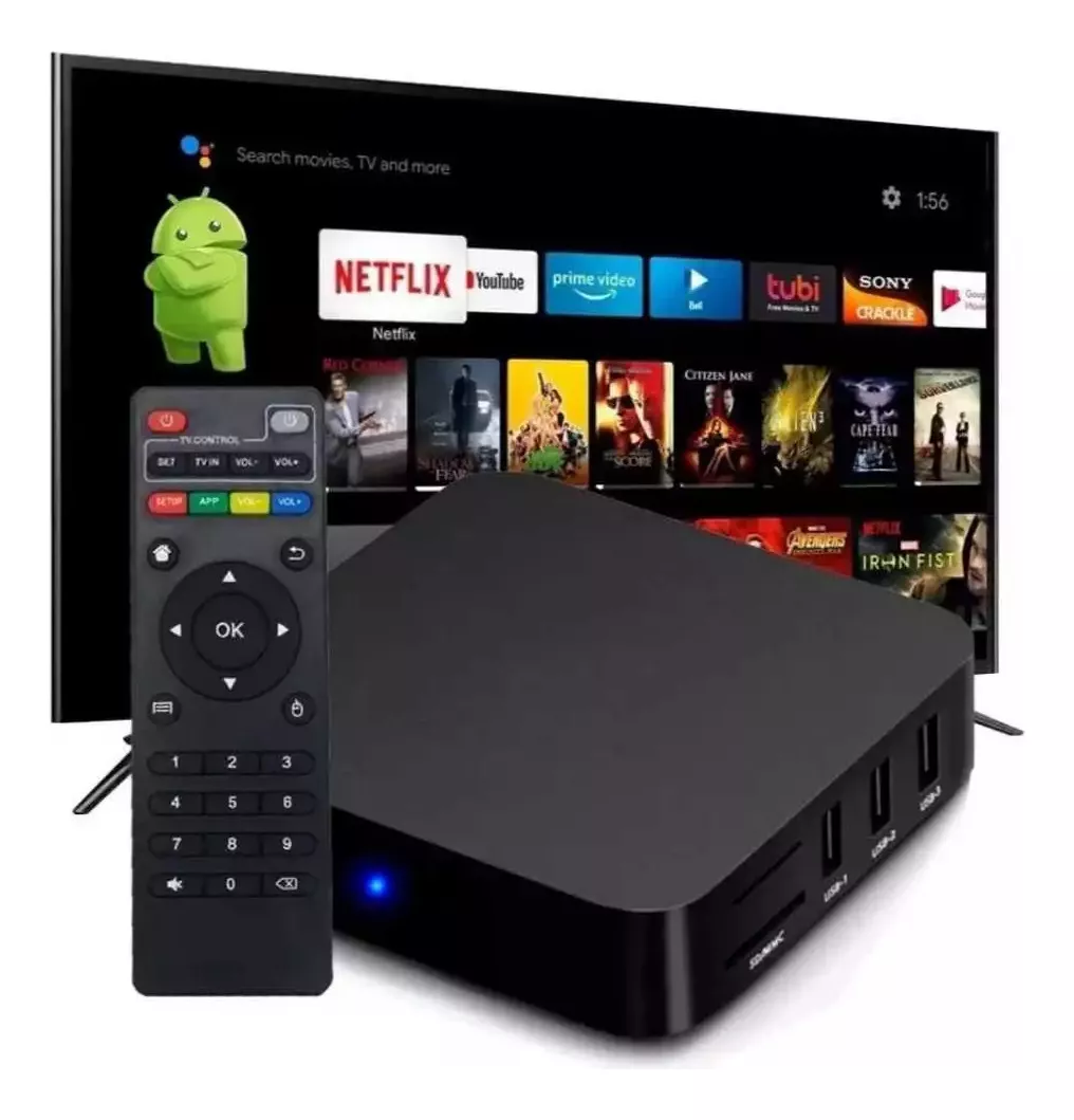 Controle remoto e interface na TV